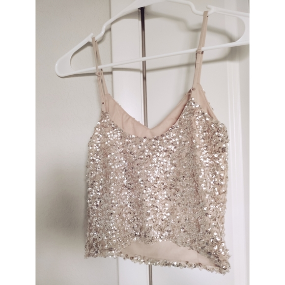 Express pink sparkle tank size x small - Picture 2 of 3